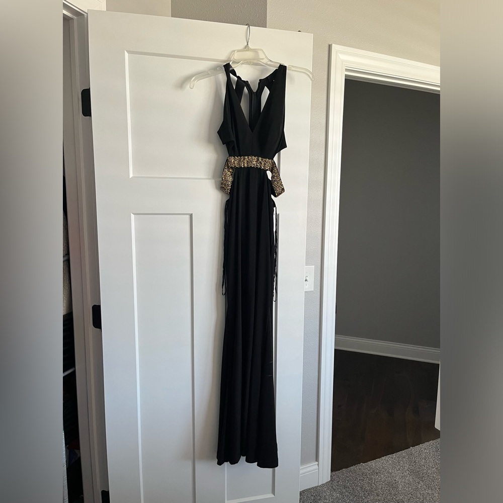 Formal dress- Black with gold detail